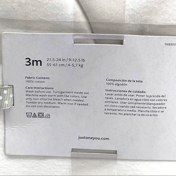 Carter’s Just One You 3 Pack Long Sleeve Cotton White Bodysuits Set 3-Months New - Picture 9 of 10